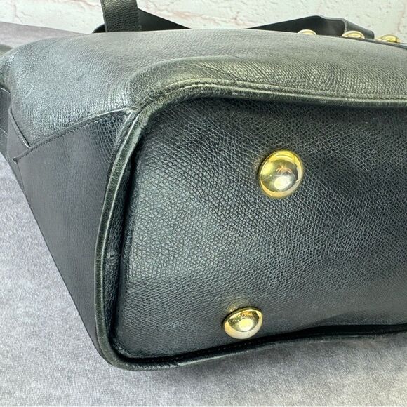Yves Saint Laurent Studded Y Black Leather Tote Bag Large - Picture 9 of 15